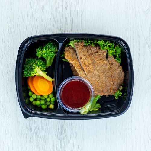 П/П Стейк из говядины с овощами на пару 240г 244 ккал